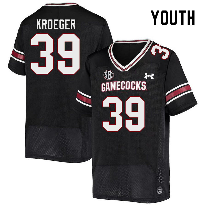 Youth #39 Kai Kroeger South Carolina Gamecocks 2023 College Football Jerseys Stitched-Black